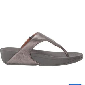 Fitflop Sarna flip flop sandal shimmer Pewter size 9